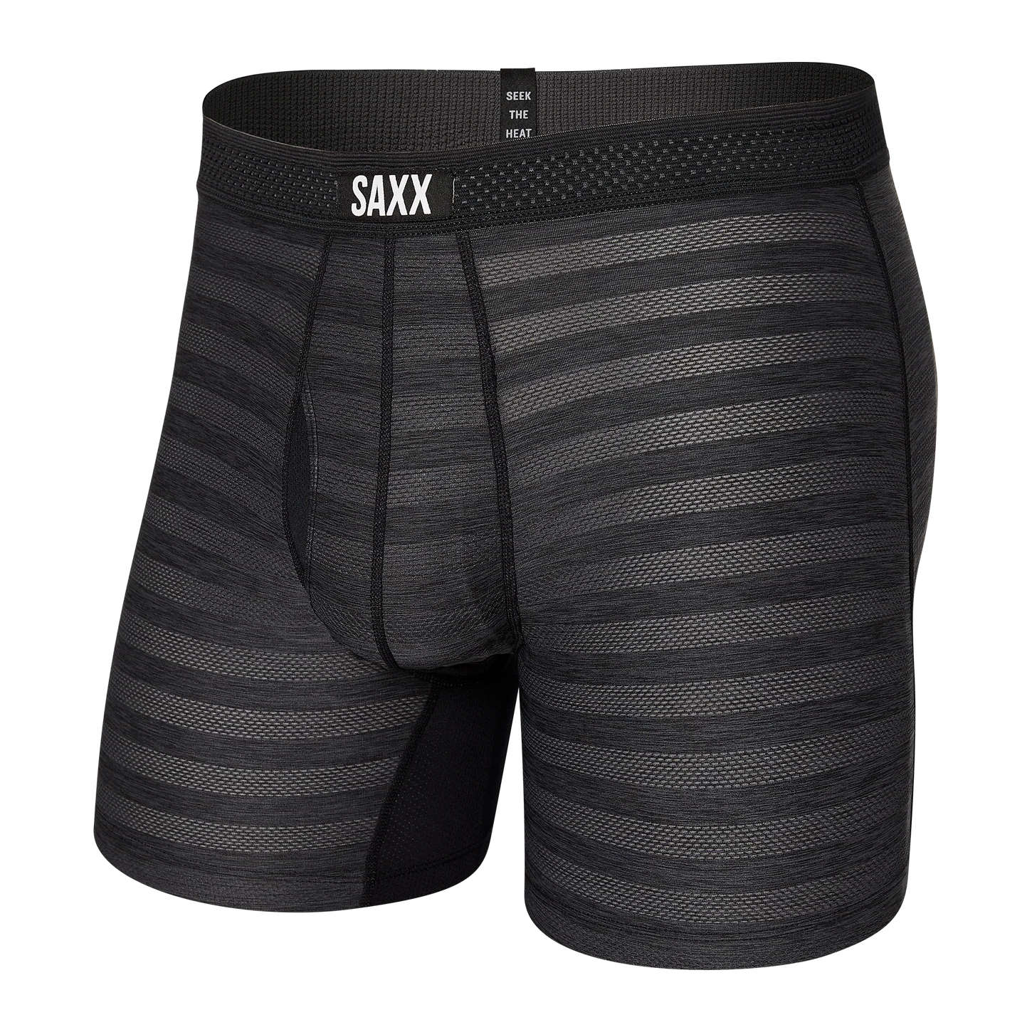 Men's SAXX Hot Shot Boxer Brief Design: Black Heather BLACK HEATHER