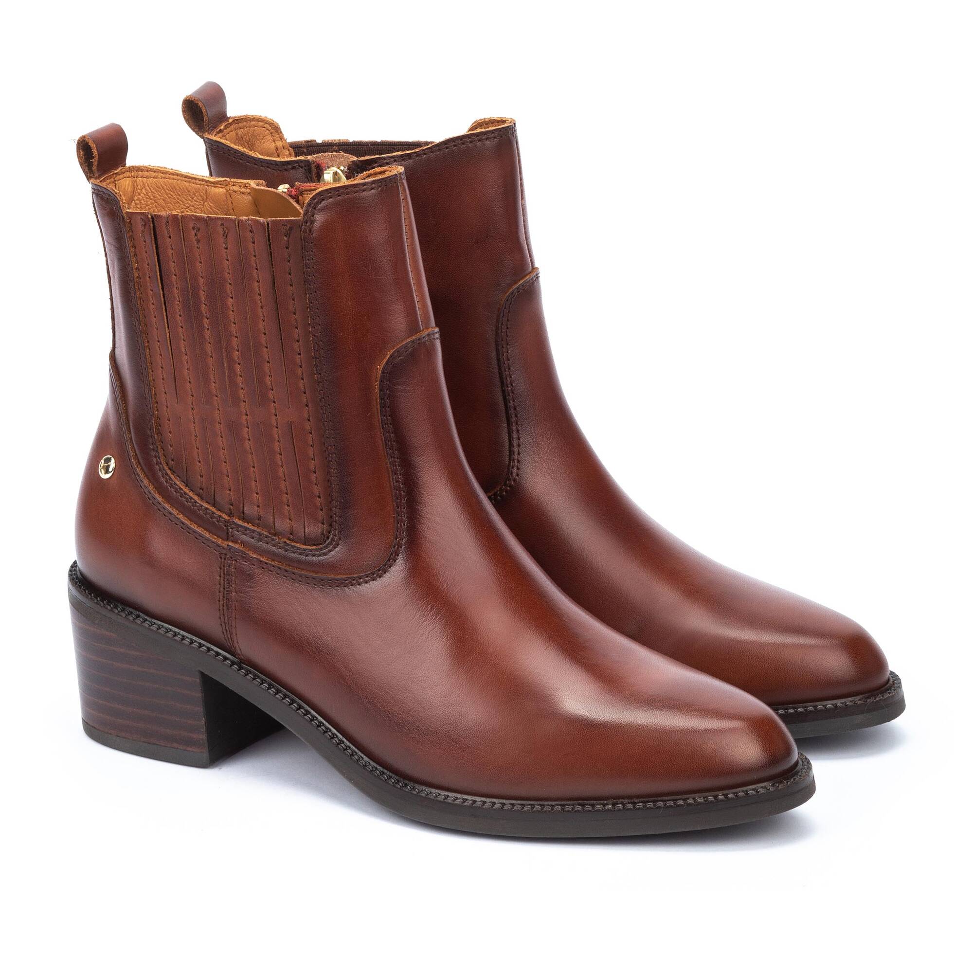 Pikolinos Bacarot Leather Ankle Boots Women's COGNAC