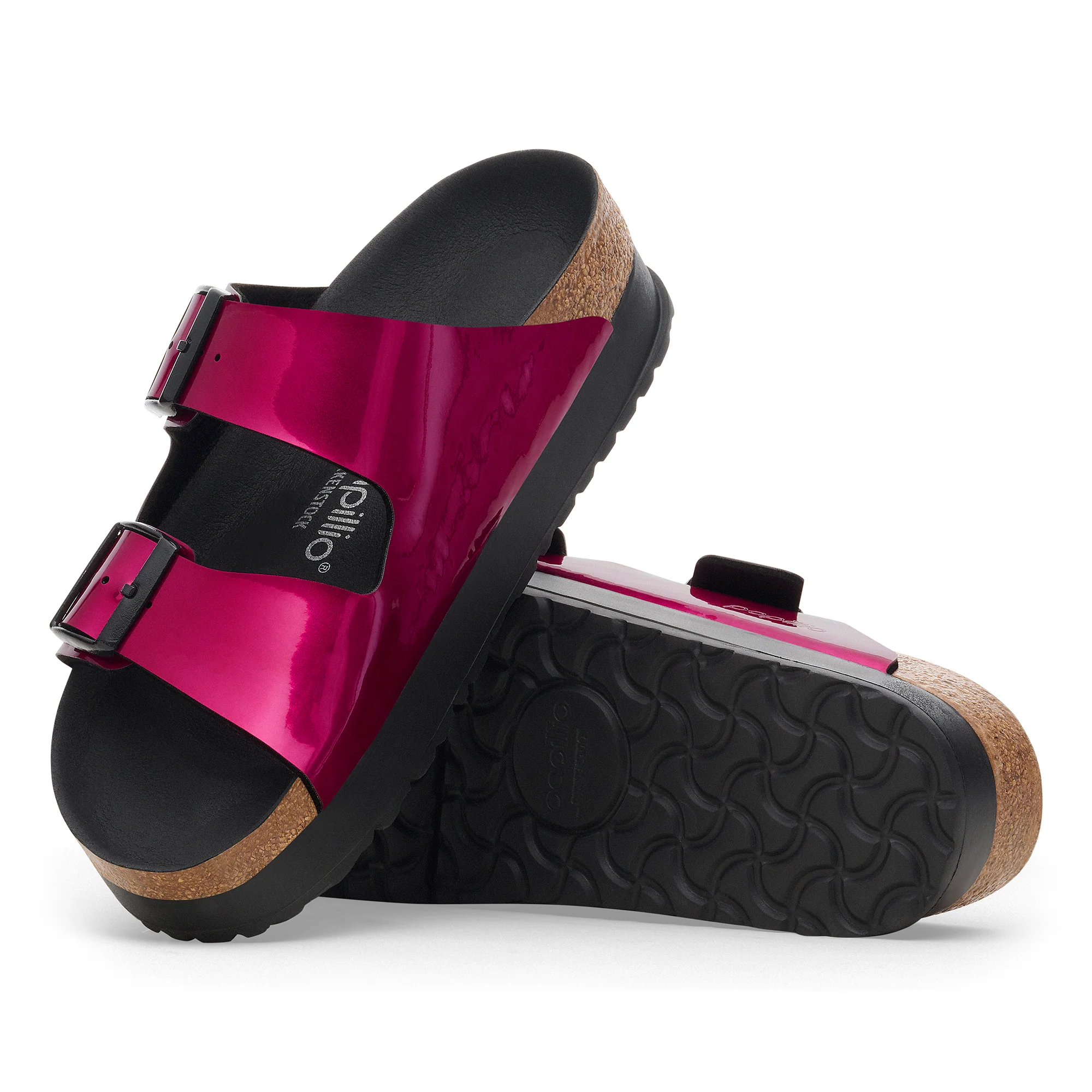 Birkenstock Papillio Arizona Flex Platform Birko-Flor Patent Women's Magenta