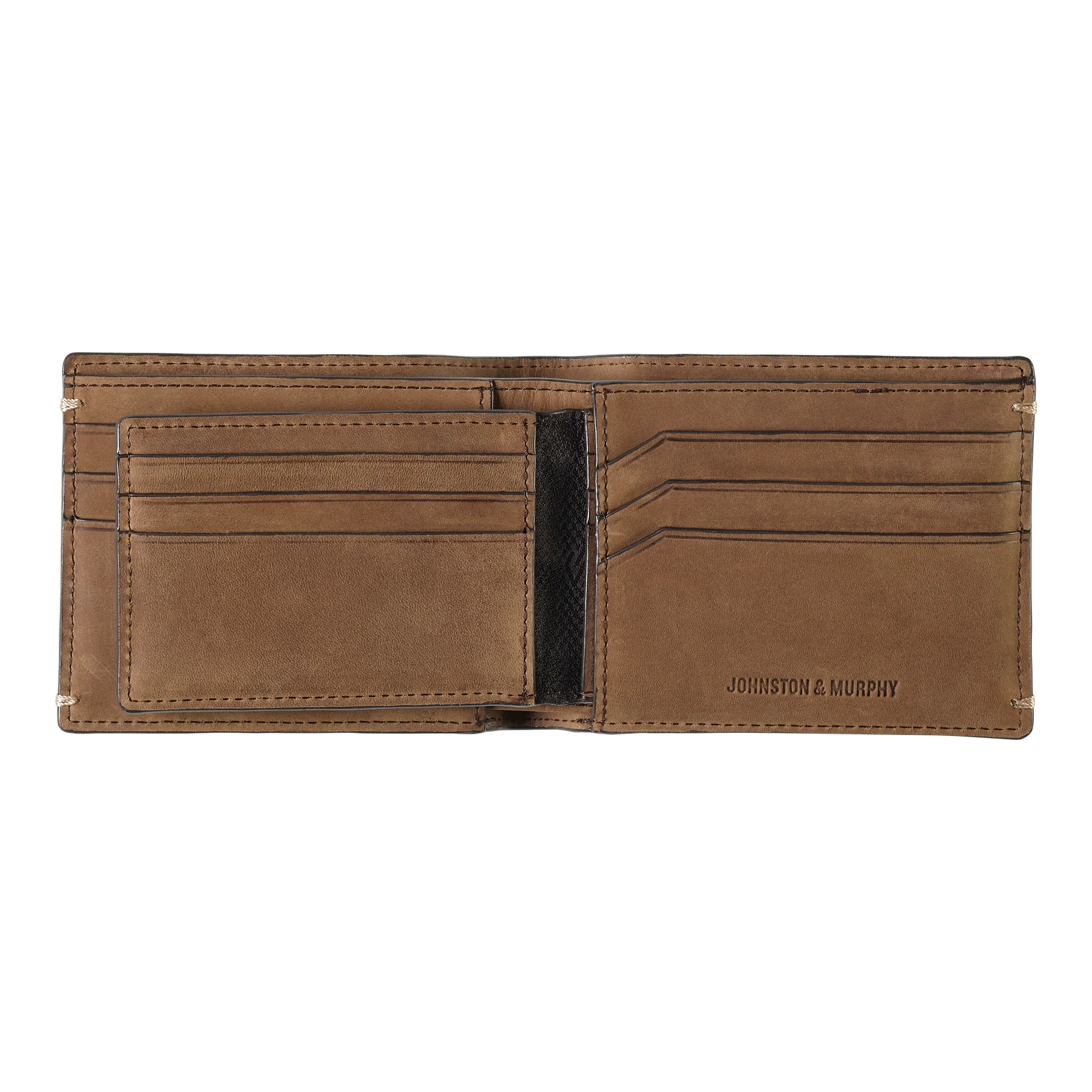 Johnston & Murphy Jackson 2-in-1 Billfold Wallet TAN OILED