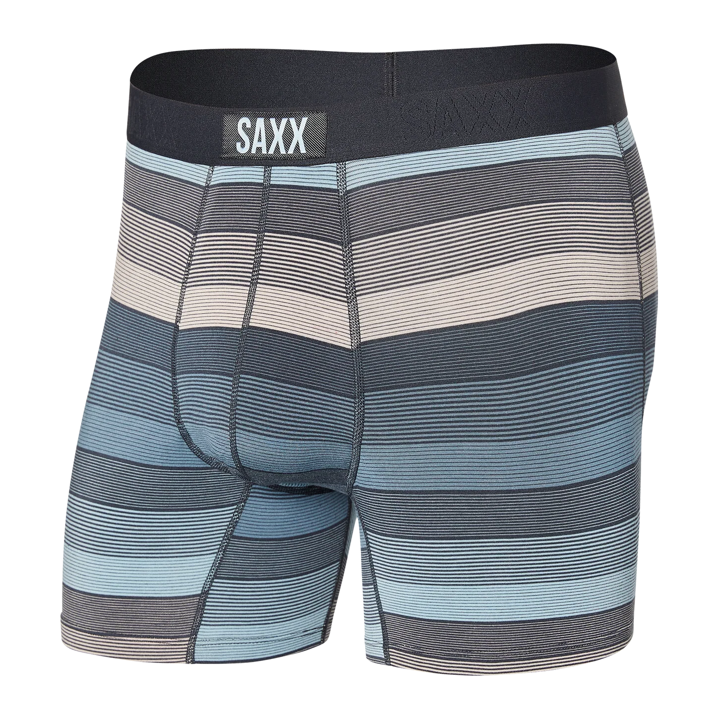 Men's SAXX Vibe Boxer Brief Pattern: Hazy Stripe- Washed Blue HAZY STRIPE WASHED BLUE
