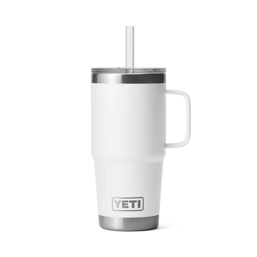 Yeti Rambler 25oz Straw Mug with Straw Lid WHITE