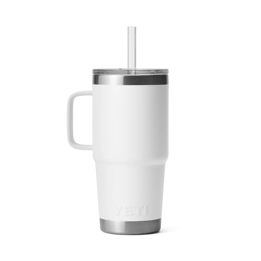 Yeti Rambler 25oz Straw Mug with Straw Lid WHITE