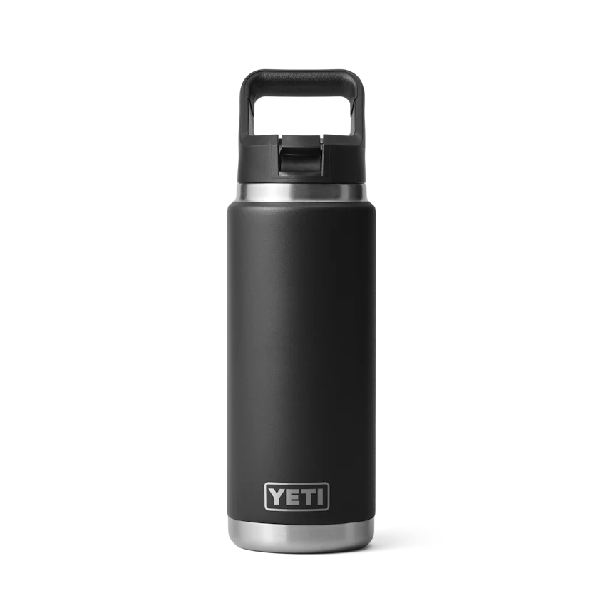 Yeti Rambler 26oz Water Bottle with Straw Cap BLACK