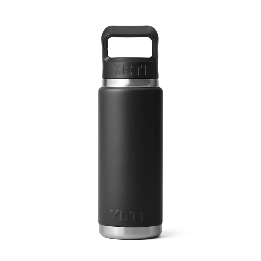 Yeti Rambler 26oz Water Bottle with Straw Cap BLACK