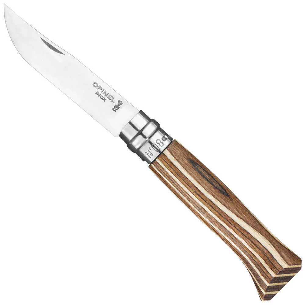 Opinel No.08 Laminated Folding Knife Grey Birchwood