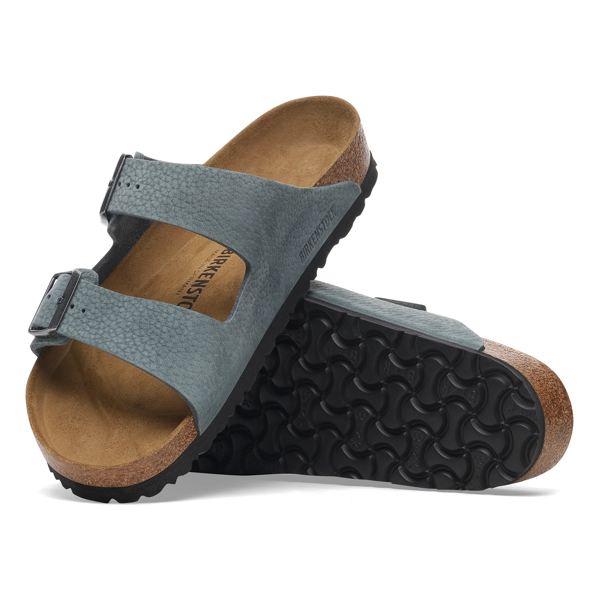 Birkenstock Arizona Nubuck Leather Men's Desert Buck Basalt Grey