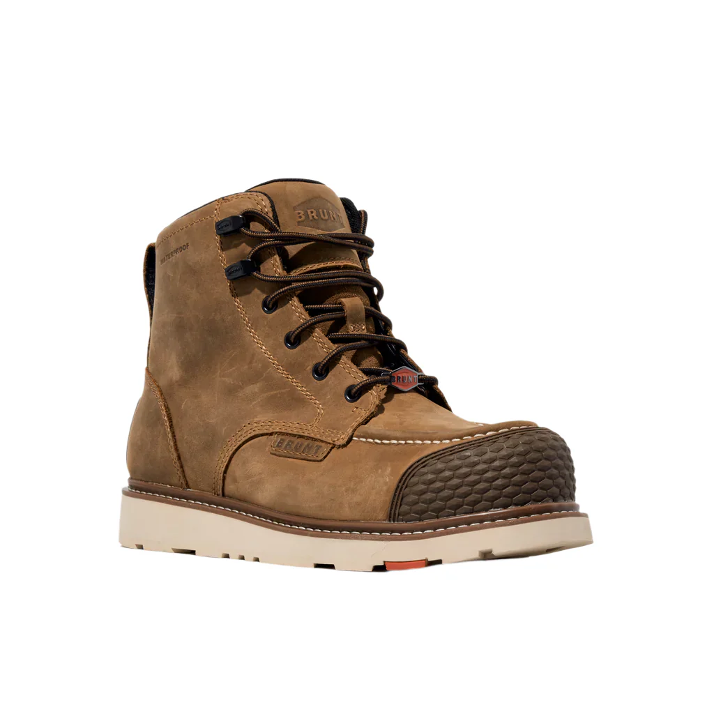 Brunt The Marin Brunt Toe (Comp Toe) 6" Waterproof Reinforced Work Boot Men's BROWN