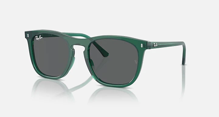 Ray Ban RB2210 Polished Transparent Green Frame with Dark Grey Lenses TRANSPARENT GREEN