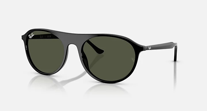 Ray Ban RB2215 Polished Black Frame with Green Lenses BLACK