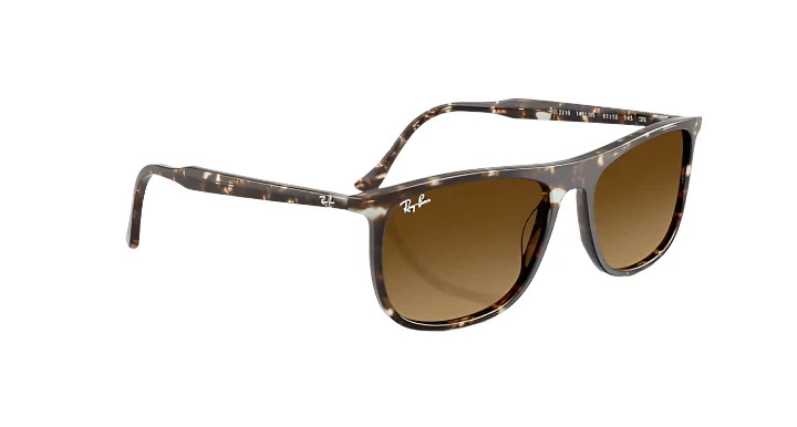 Ray Ban RB2216 Polished Havana YellowTurtle Frame with Gradient Brown Lenses HAV YELLOW TURTLE