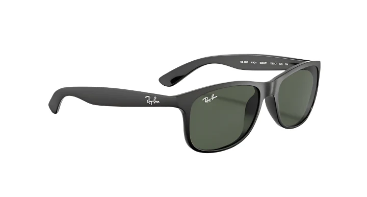 Ray Ban Andy Matte Black with Green Lenses MATTE BLACK ON BLACK