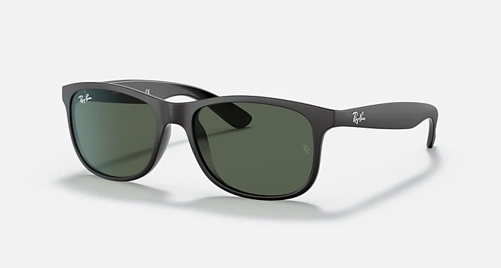 Ray Ban Andy Matte Black with Green Lenses MATTE BLACK ON BLACK