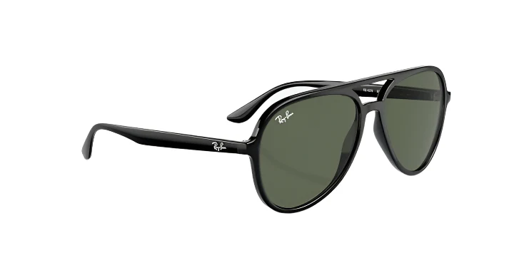 Ray Ban RB4376 Polished Black with Dark Green Lenses BLACK