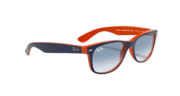 Ray Ban New Wayfarer Color Mix Polished Blue on Orange with Light Blue Gradient lenses BLUE ON ORANGE