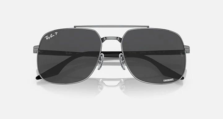 Ray Ban RB3699 Polished Gunmetal with Dark Grey Chromance lenses GUNMETAL
