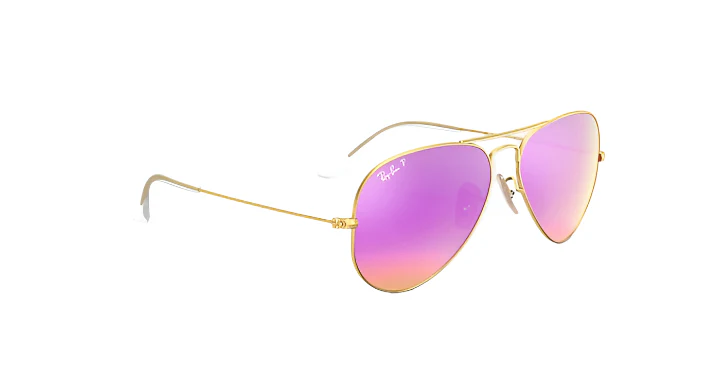 Ray Ban Aviator Flash Lenses Matte Gold with Cyclamen Flash Lenses MATTE ARISTA