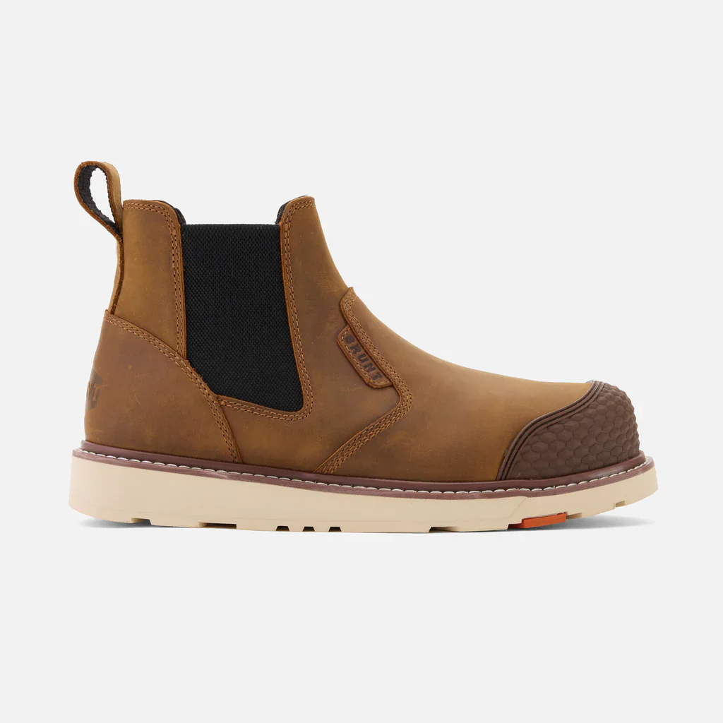 Brunt The Ohman (Comp Toe) 6" Reinforced Slip-On Work Boot Men's BROWN