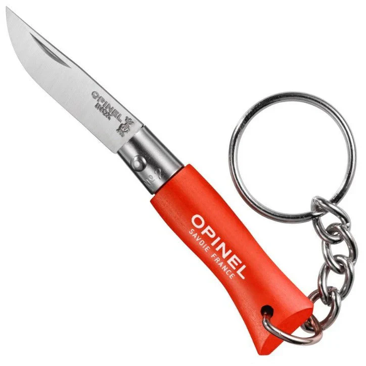 Opinel No.02 Keyring Stainless Steel Folding Knife RED