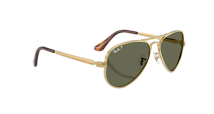 Ray Ban Aviator Max Polished Arista Gold Frame with Green Polarized Lenses ARISTA W/BROWN
