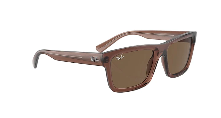 Ray Ban Warren Bio-Based Polished Transparent Brown Frame with Dark Brown Lenses TRANSPARENT BROWN