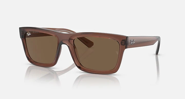 Ray Ban Warren Bio-Based Polished Transparent Brown Frame with Dark Brown Lenses TRANSPARENT BROWN