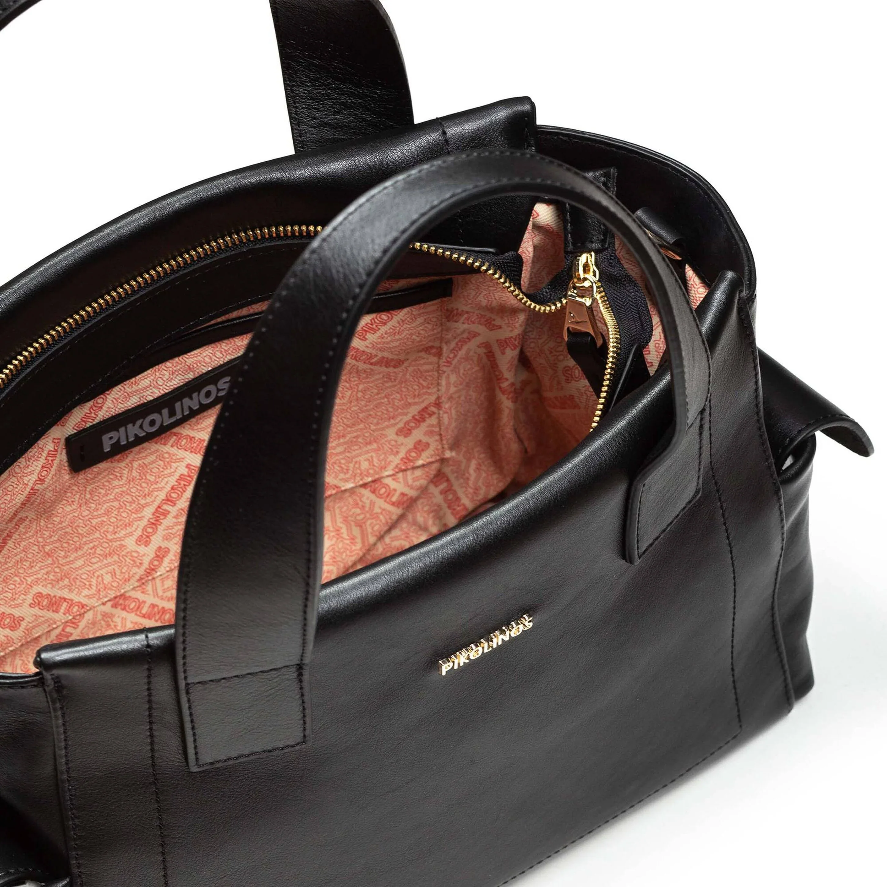 Pikolinos Pau Leather handbag with double handles BLACK