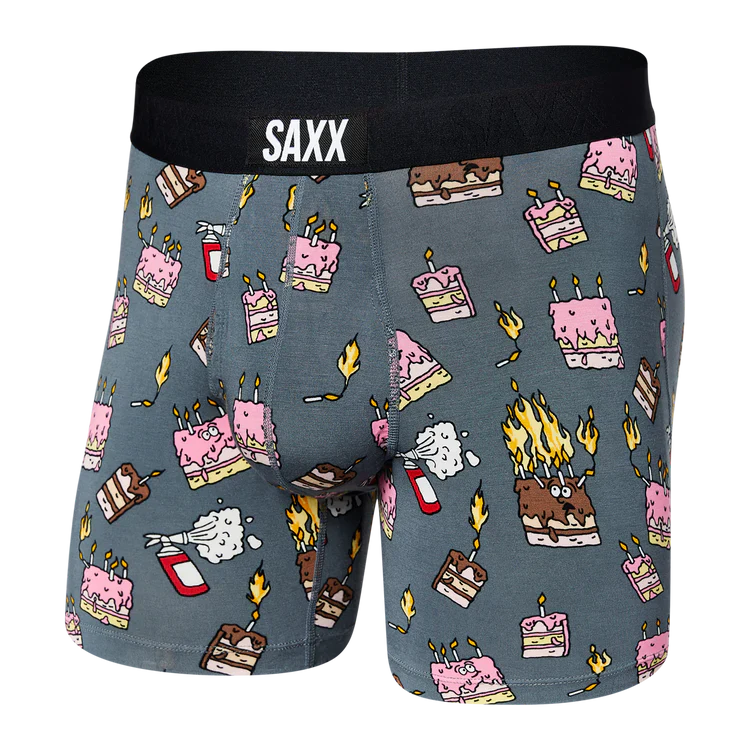 Men's Saxx Ultra Super Soft Boxer Brief Pattern: Fired Up Turbulence FIRED UP-TURBULENCE