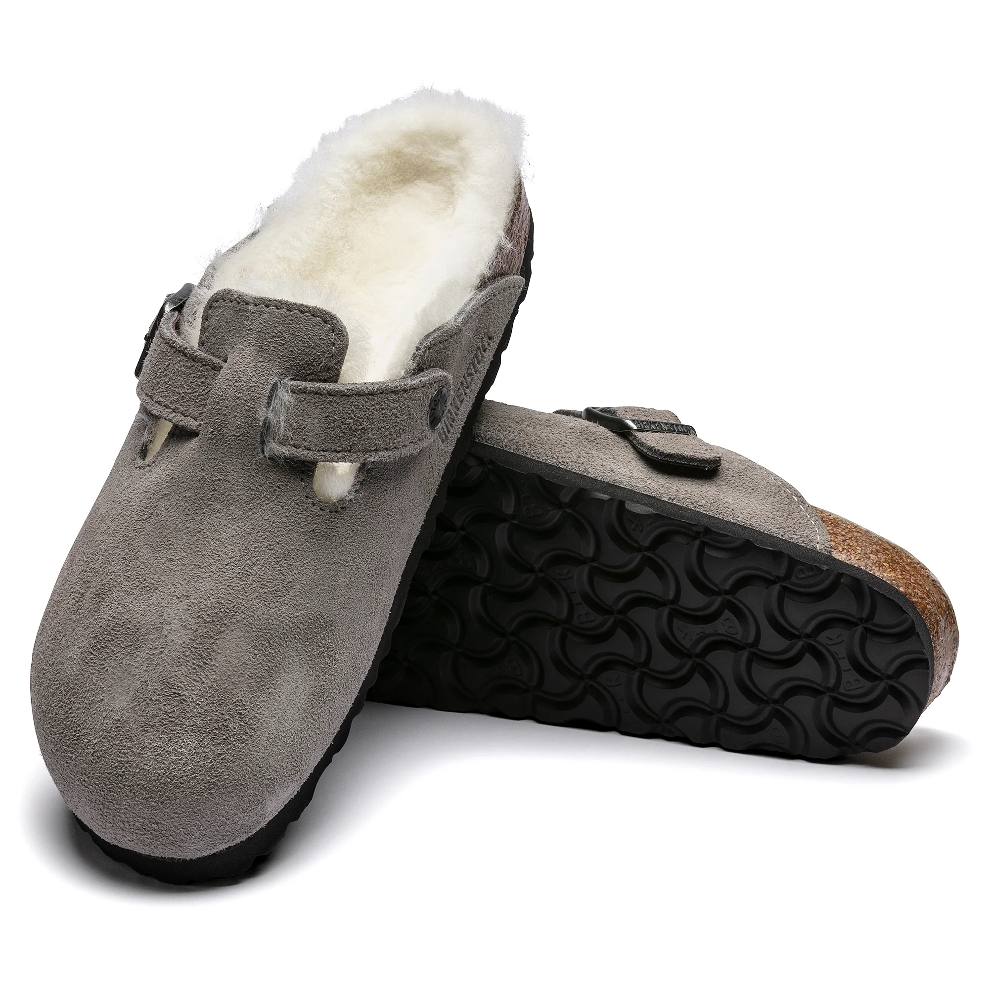 Birkenstock Boston Shearling Suede Leather Clog Women's Stone Coin 1 2379-birkenstock-boston-shearling-suede-leather-clog-women-s-stone-coin-1.webp