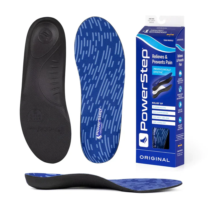 PowerStep Original Insoles | Arch Pain Relief Orthotic for Tight Shoes BLUE