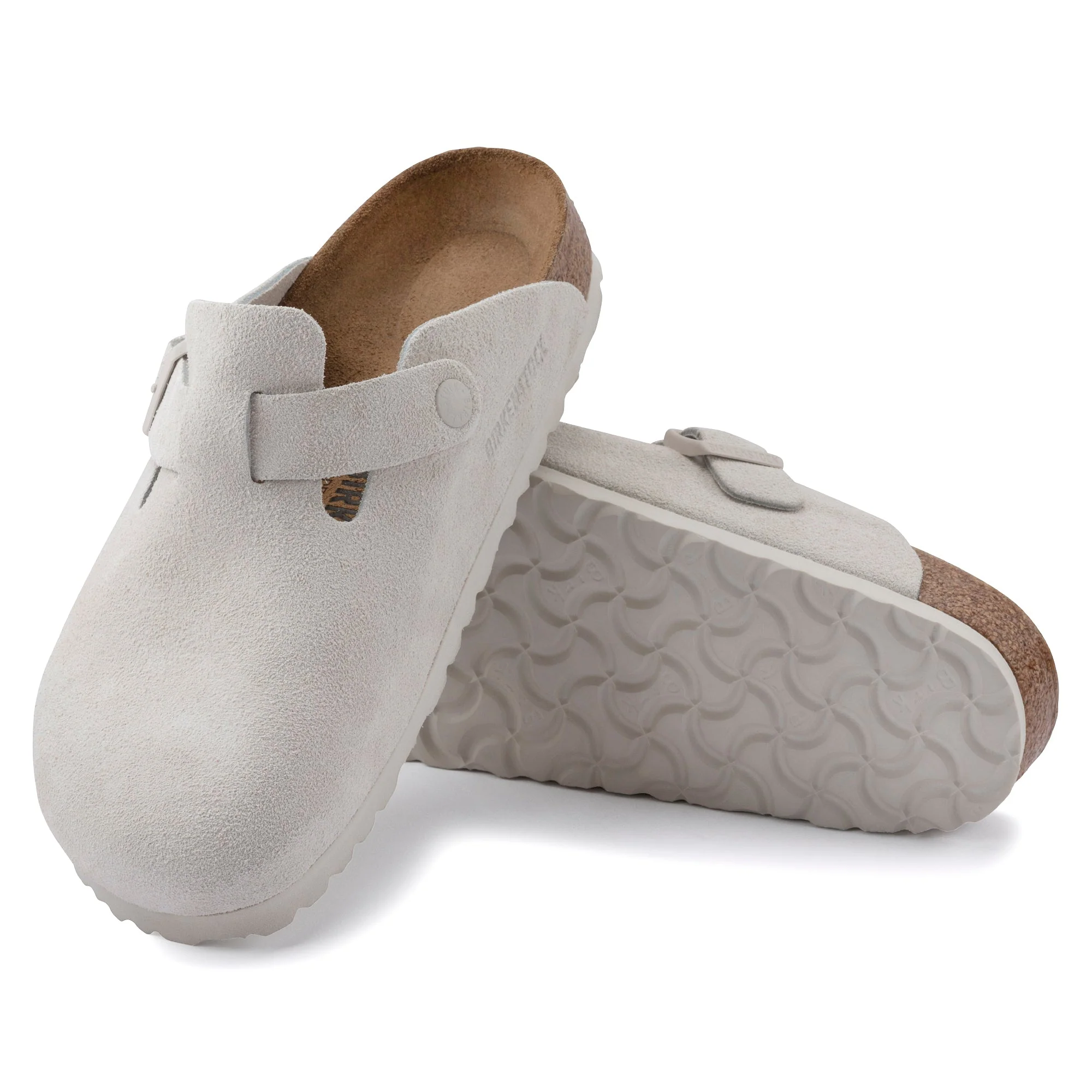 Birkenstock Boston Suede Leather Clog LATTE CREAM