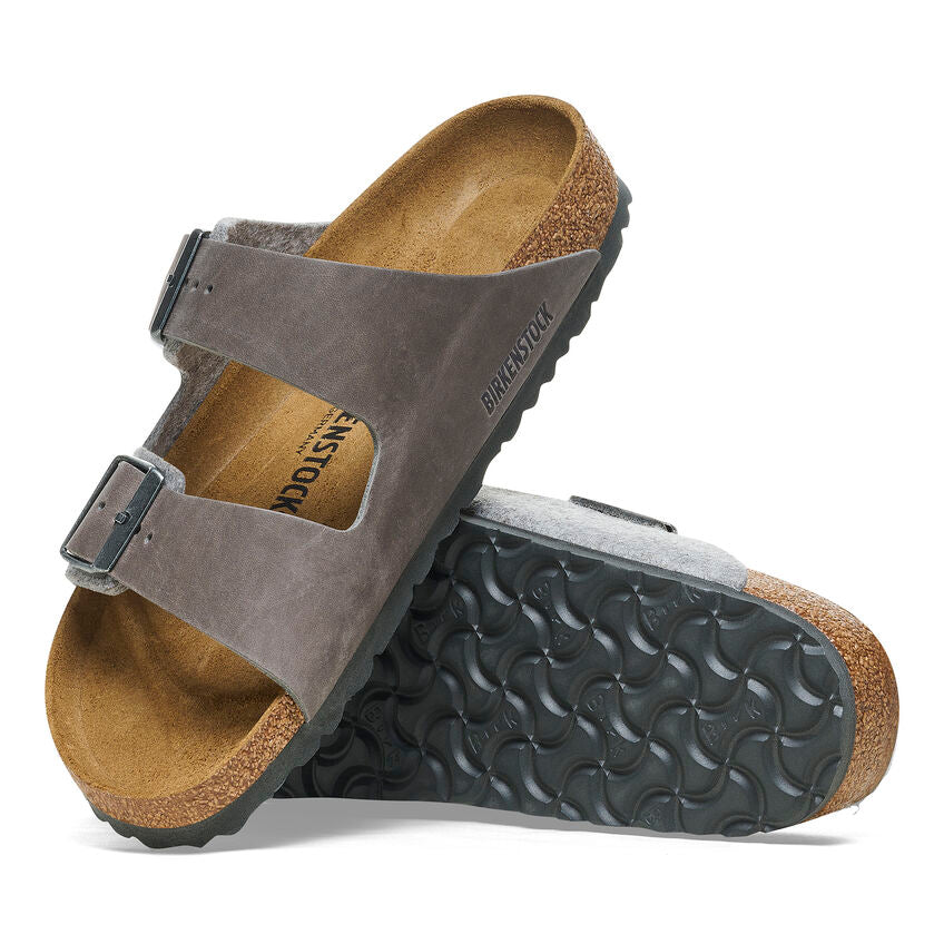 Birkenstock Arizona Natural Leather / Textile / Felt Women's Light Gray