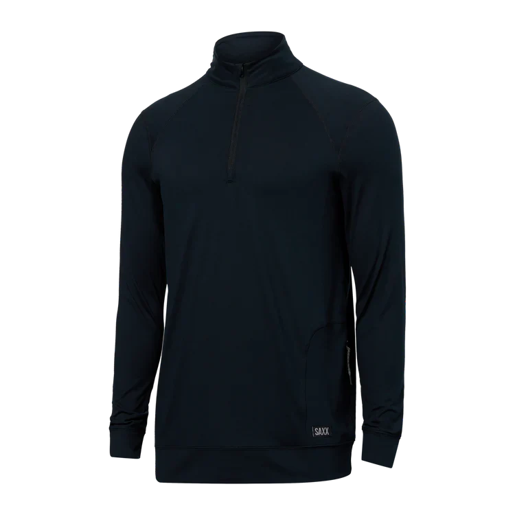 Saxx Peakdaze Casual Sport Long Sleeve 1/2 Zip BLACK