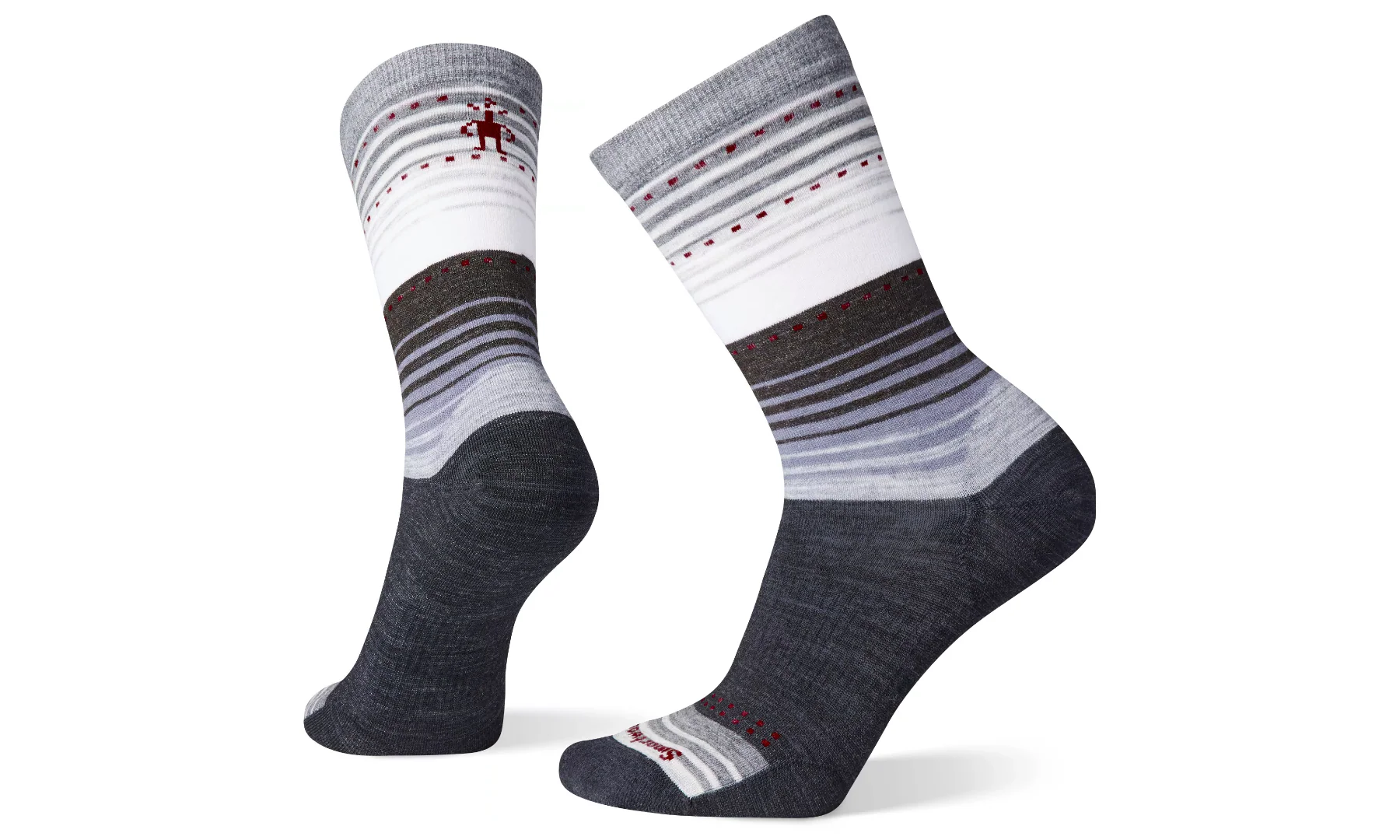 Smartwool Everyday Stitch Stripe Zero Cushion Crew Socks PURPLE IRIS