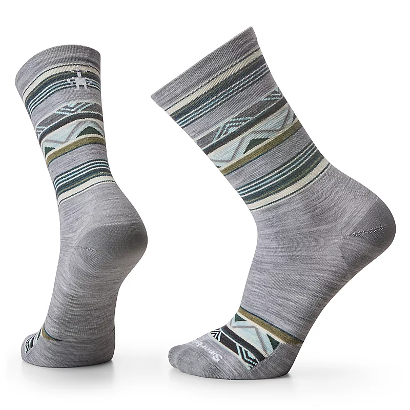 Smartwool Everyday Zig Zag Valley Zero Cushion Crew LIGHT GRAY