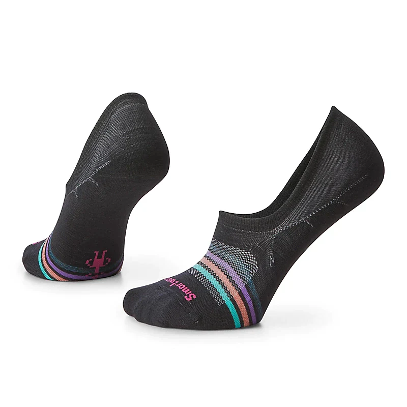 Smartwool Everyday Striped Zero Cushion No Show Sock BLACK