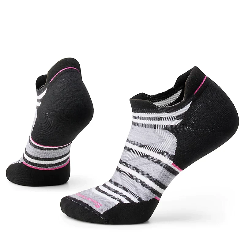 Smartwool Run Targeted Cushion Stripe Low Ankle BLACK
