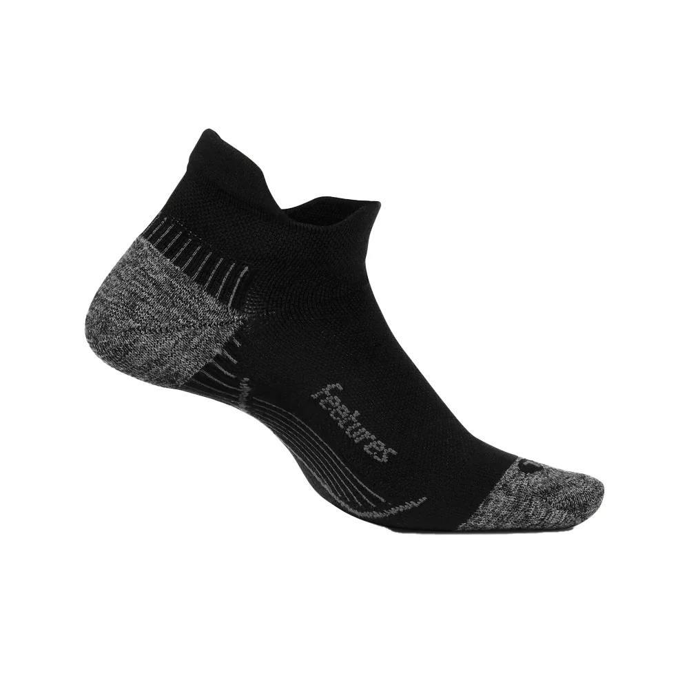 Feetures Plantar Fasciitis Relief Sock Light Cushion No Show Tab BLACK