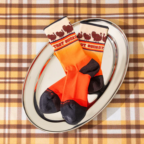 Feetures Elite Light Cushion Mini Crew Limited Edition Turkey Trot TROT SQUAD