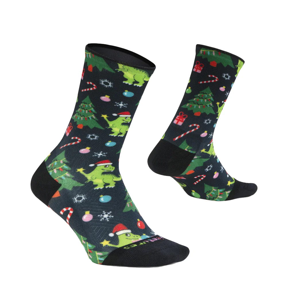 Feetures Elite Light Cushion Mini Crew Holiday Tree Rex TREE-REX