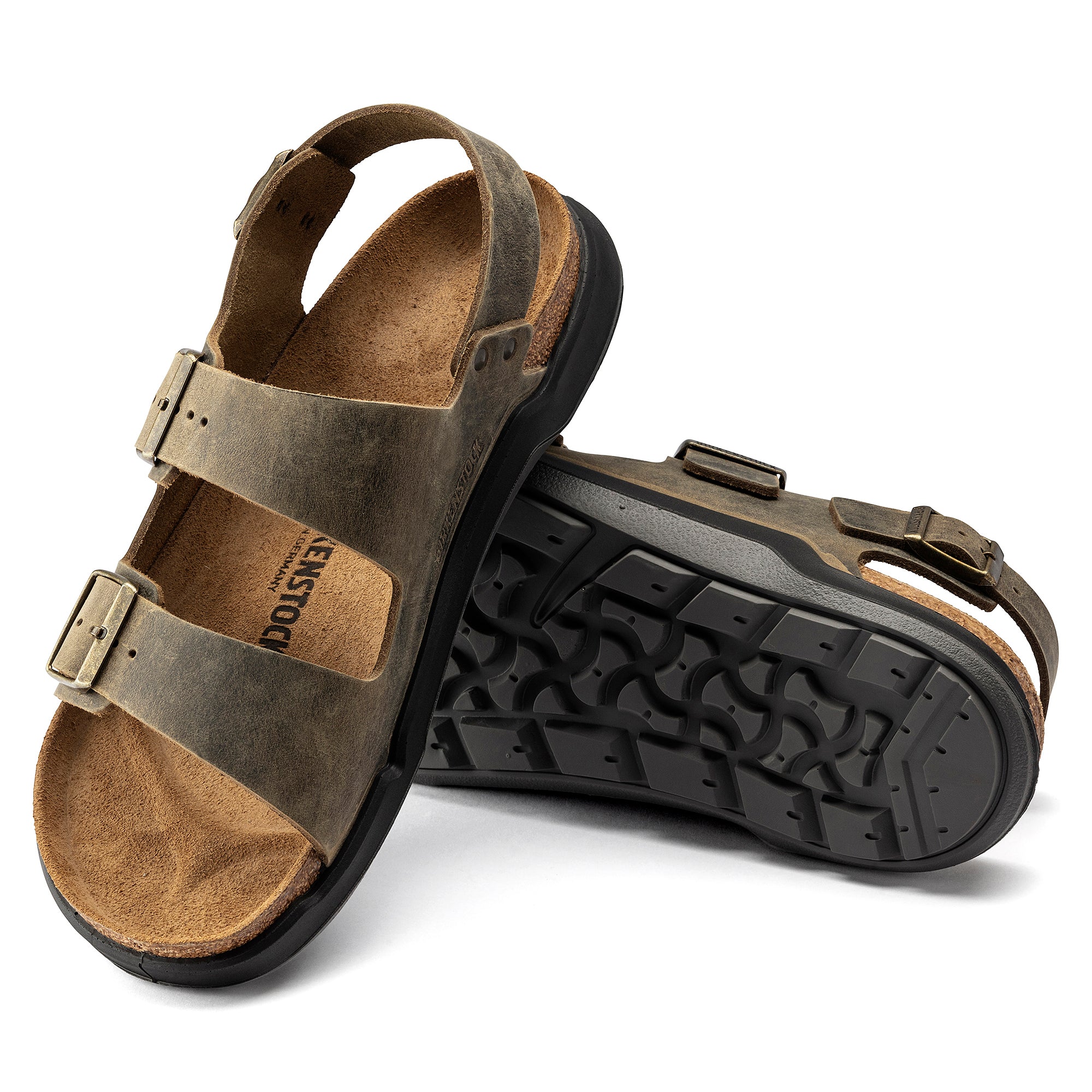 Birkenstock Milano Rugged Oiled Leather Men's FADED KHAKI