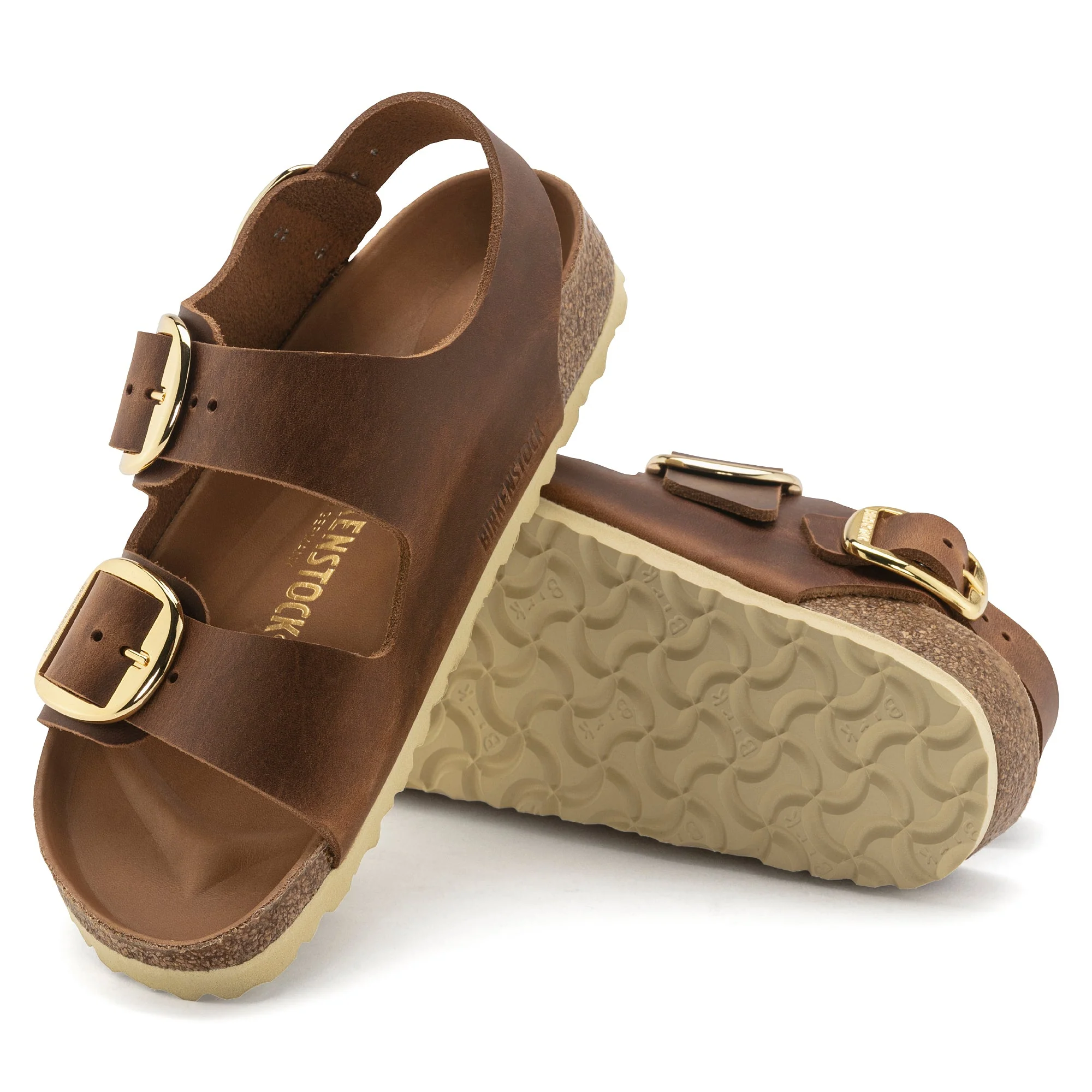 Birkenstock Milano Big Buckle Oiled Leather Women's Cognac