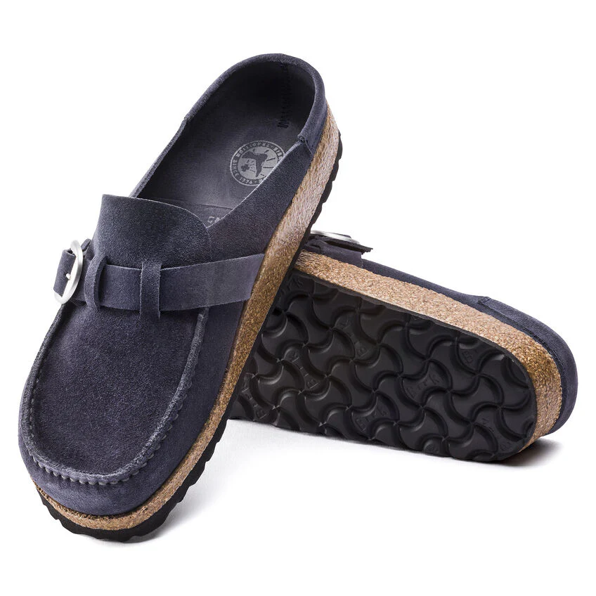 Women's Birkenstock Buckley Suede Leather Color: Navy (MEDIUM/NARROW WIDTH) 
