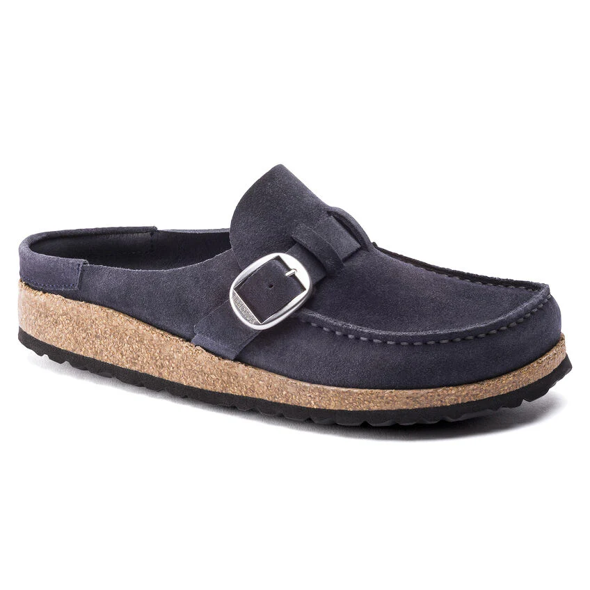 Women's Birkenstock Buckley Suede Leather Color: Navy (MEDIUM/NARROW WIDTH)