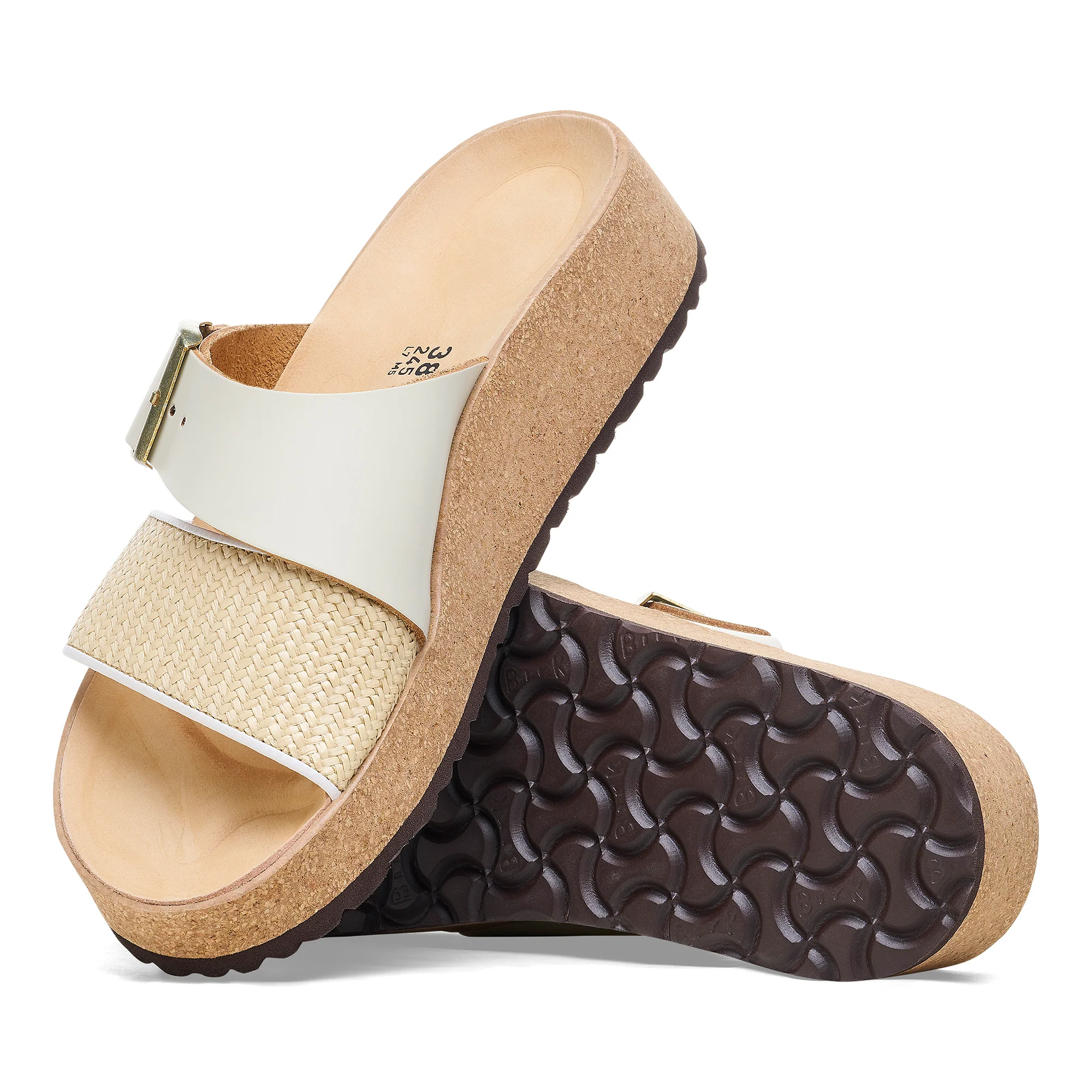 Birkenstock Papillio Almina Natural Leather / Synthetics Women's Natural White