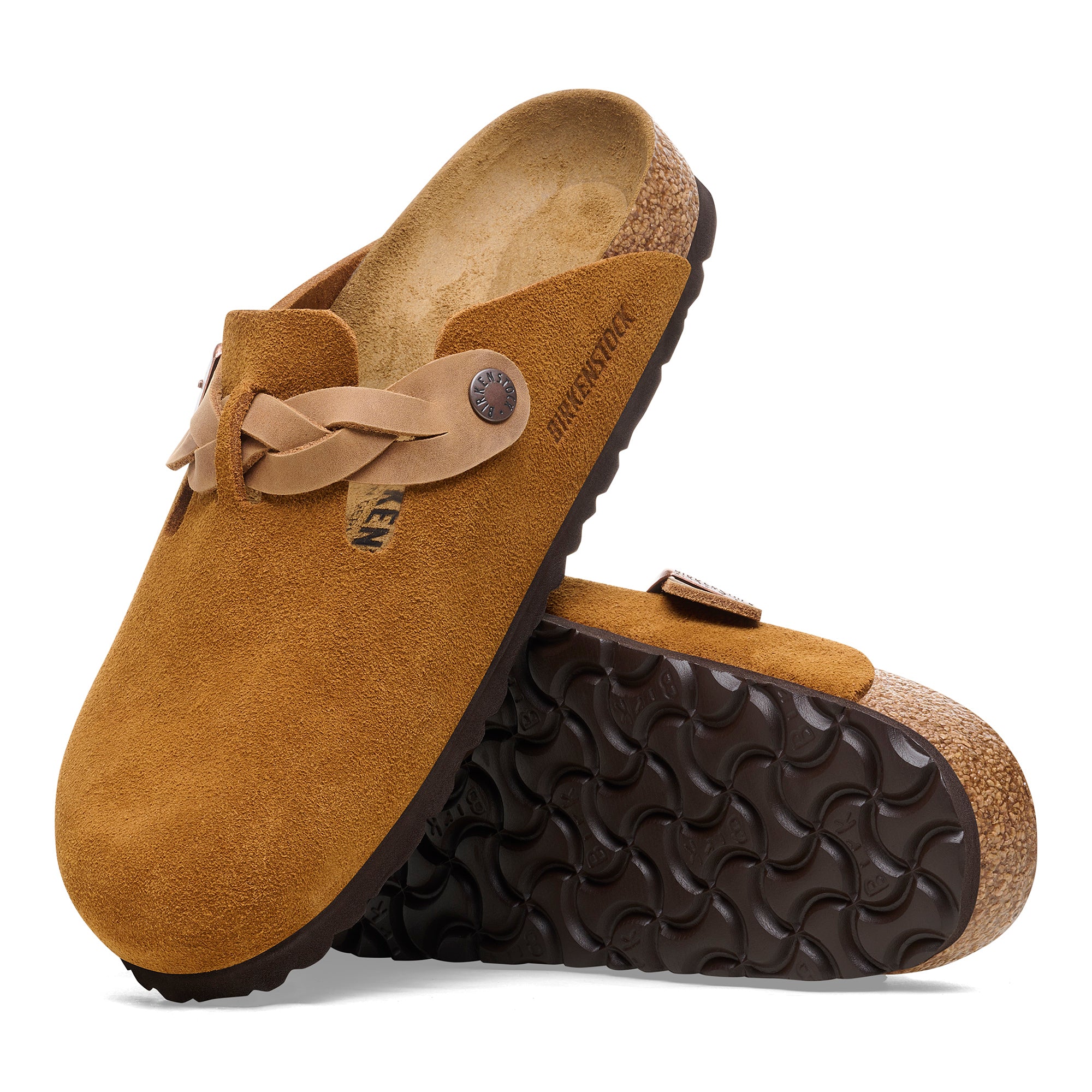 Birkenstock Boston Braided Suede Leather Women's Mink