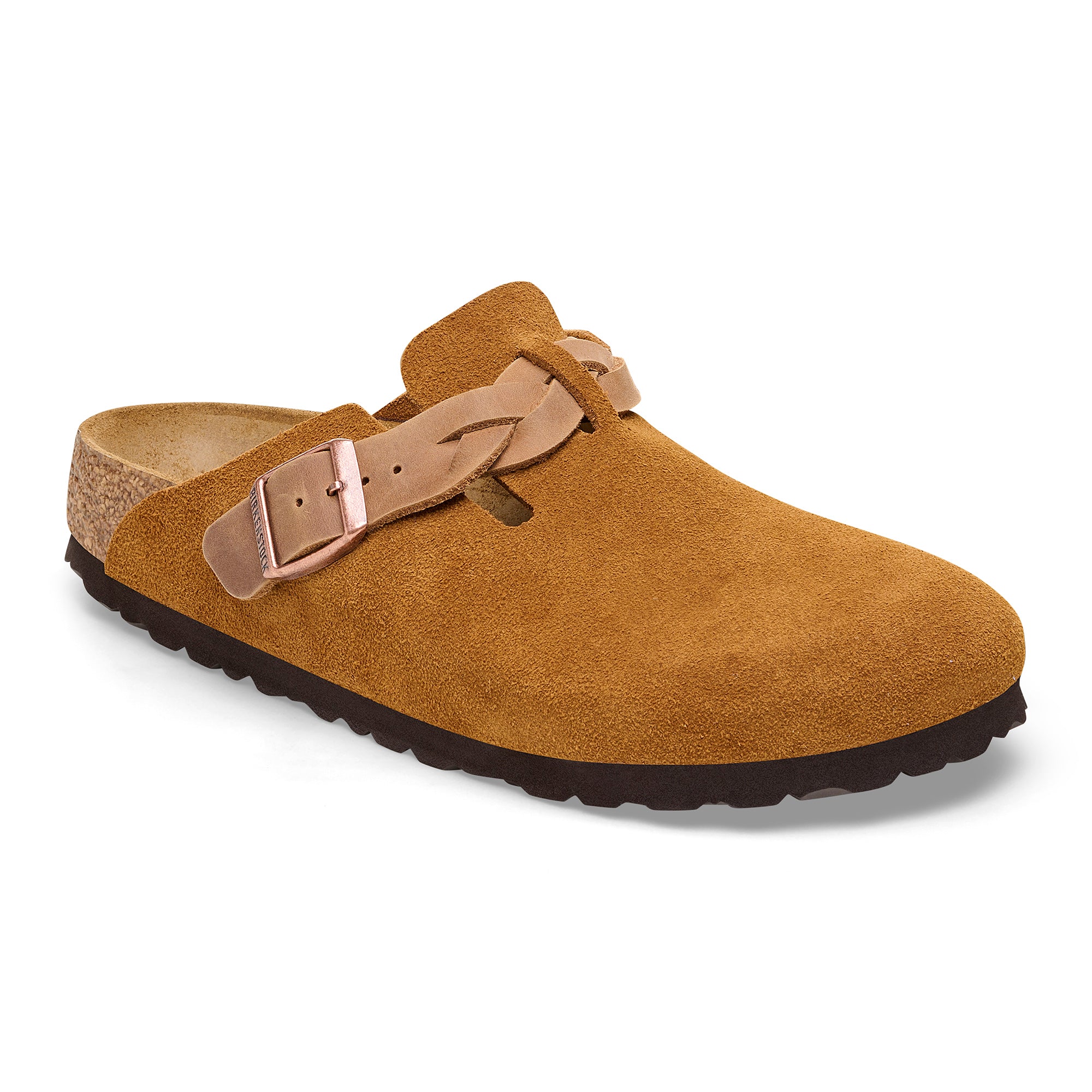 Birkenstock Boston Braided Suede Leather Women's Mink