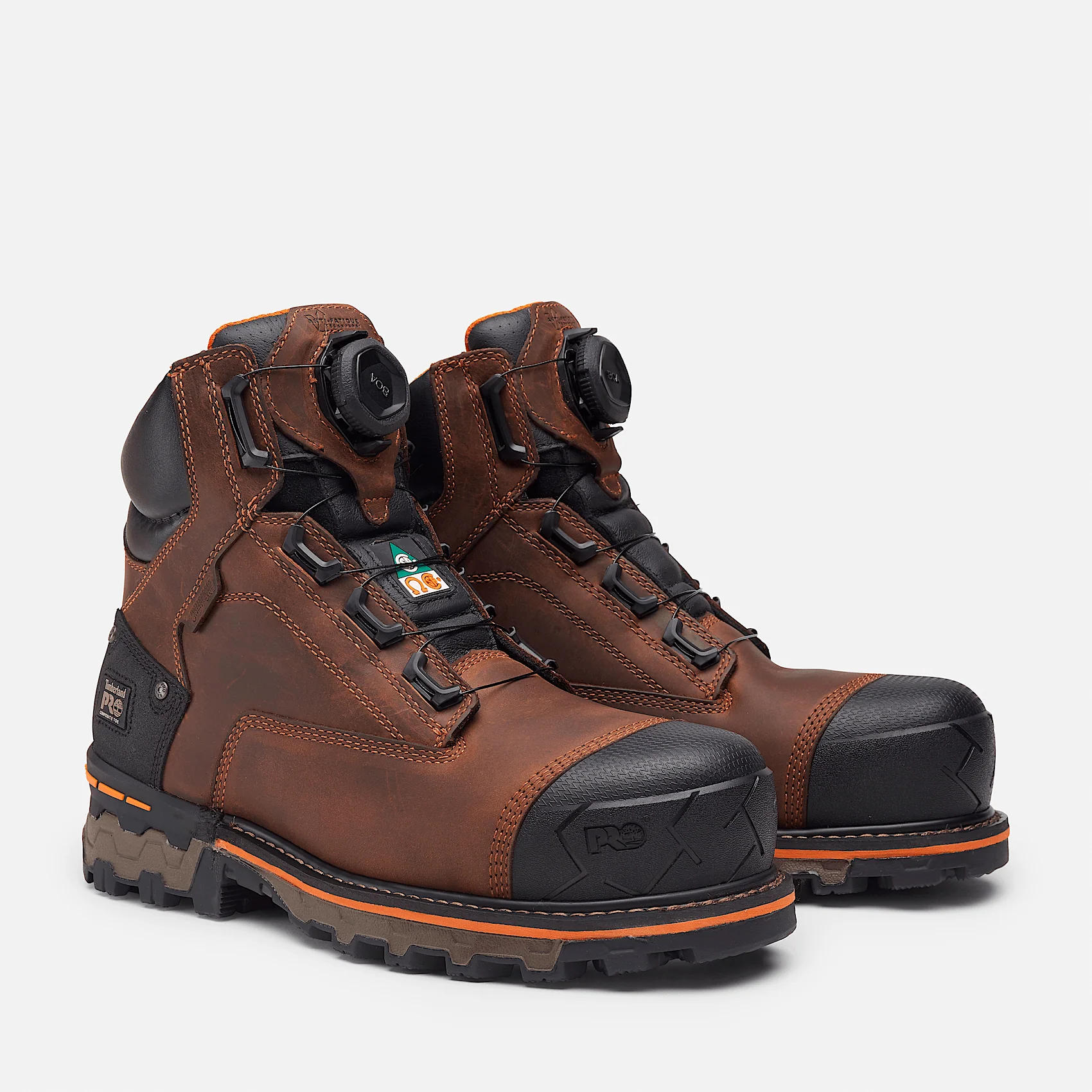 Timberland Pro Boa Boondock 6" Composite Toe Work Boot Men's Boondock MEDIUM BROWN FULL GRAIN
