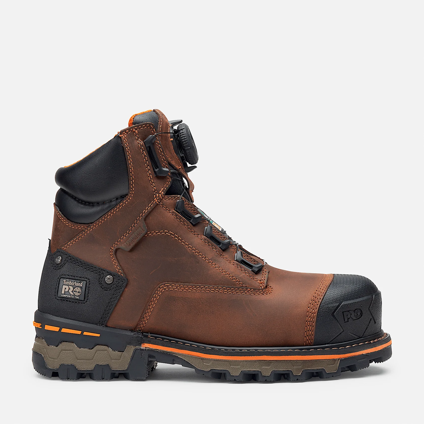 Timberland Pro Boa Boondock 6" Composite Toe Work Boot Men's Boondock MEDIUM BROWN FULL GRAIN