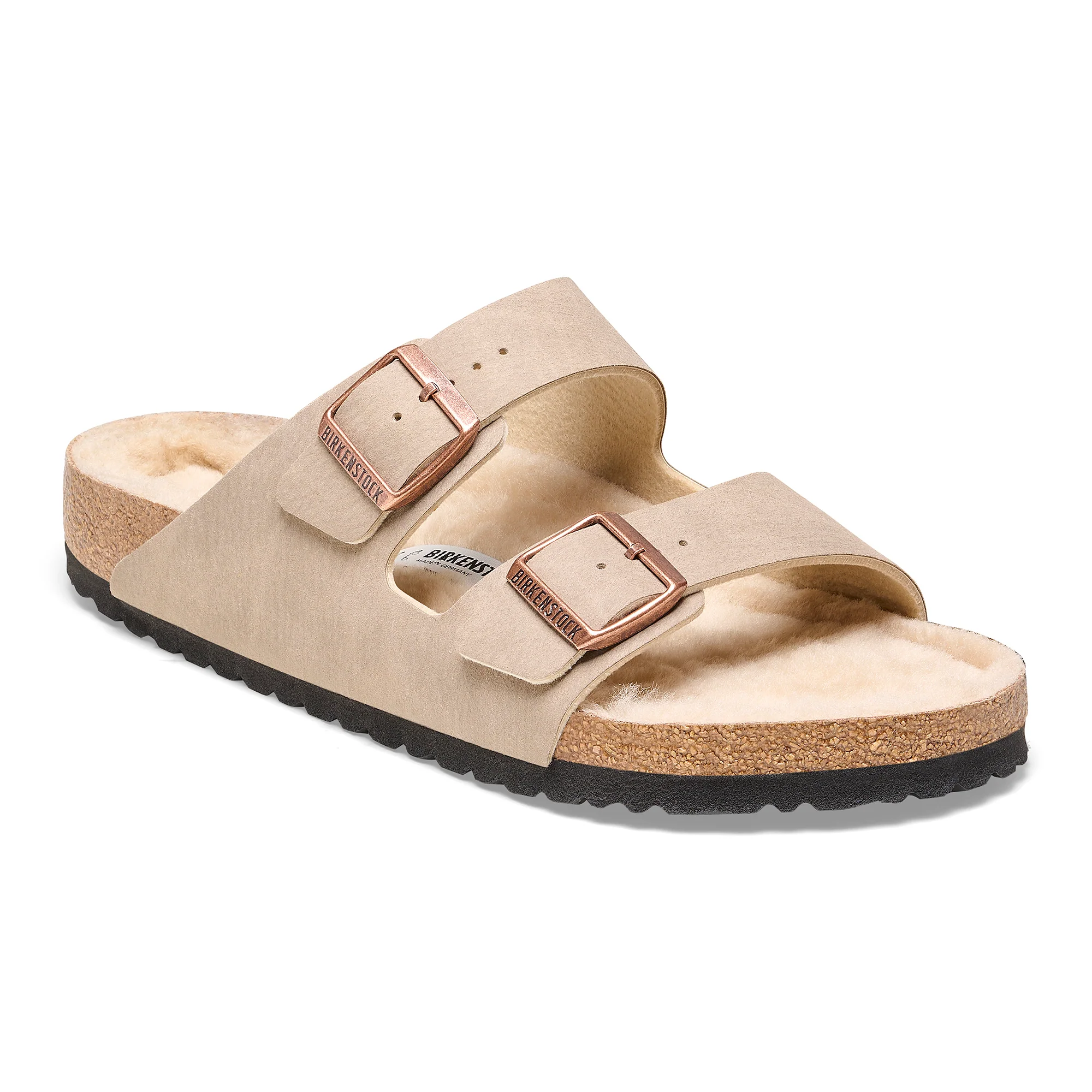 Birkenstock Arizona Shearling Synthetics Unisex Desert Dust Gray Taupe